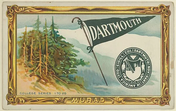 Dartmouth College, version two, part of the College Series cabinet cards (T6) — Murad Cigarettes
