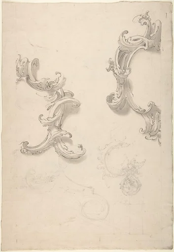 Ornamental Design with Acanthus Leaves (recto), Capital (verso)