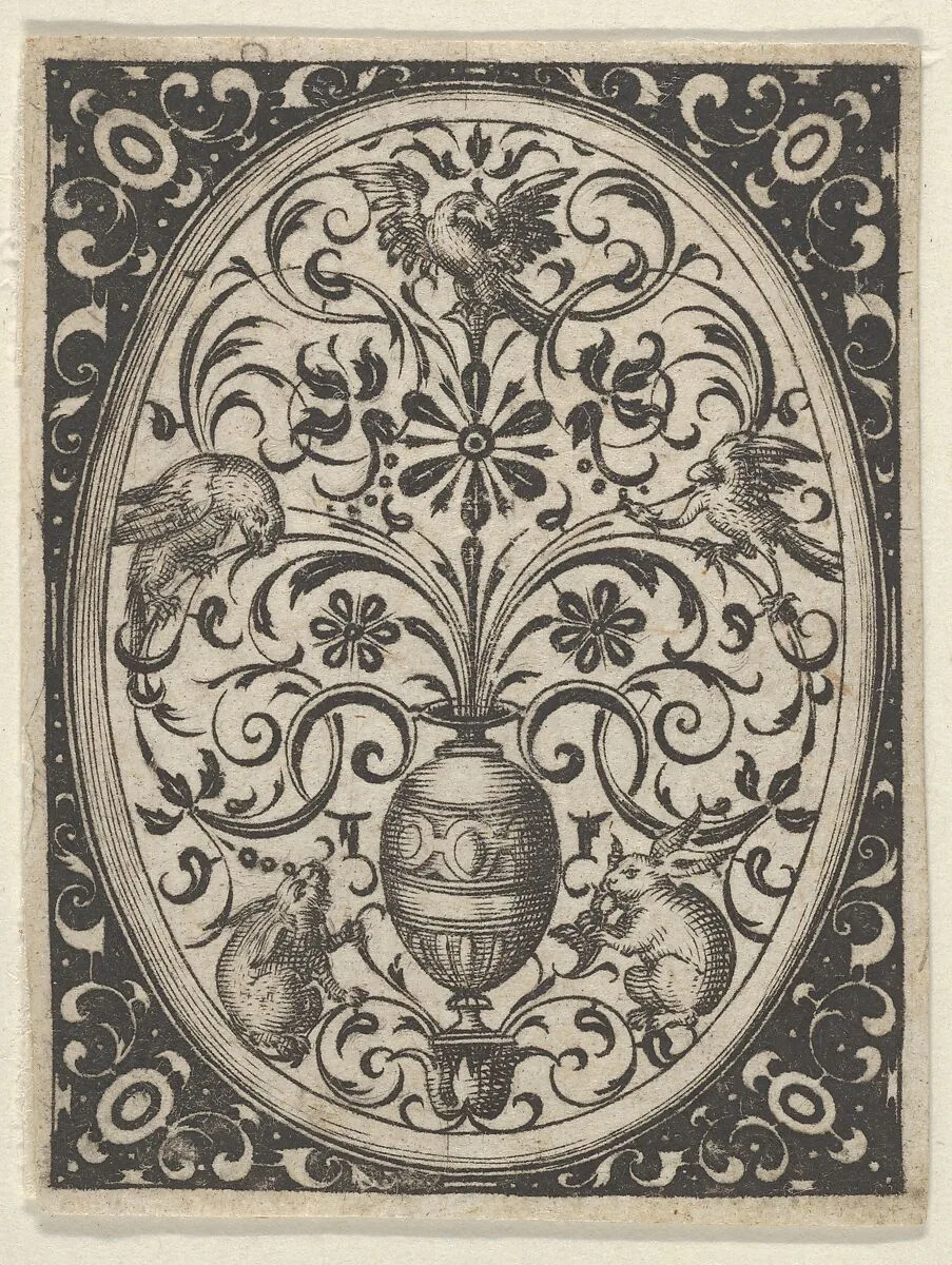 Oval Design in Blackwork, from Varii Generis Opera Aurifabris Necessaria — Paul Birckenhultz