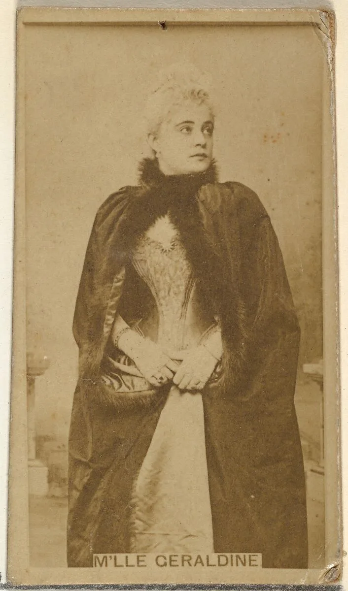 M'lle Geraldine, from the Actors and Actresses series (N145-8) issued by Duke Sons & Co. to promote Duke Cigarettes — W. Duke, Sons & Co.|American Tobacco Company