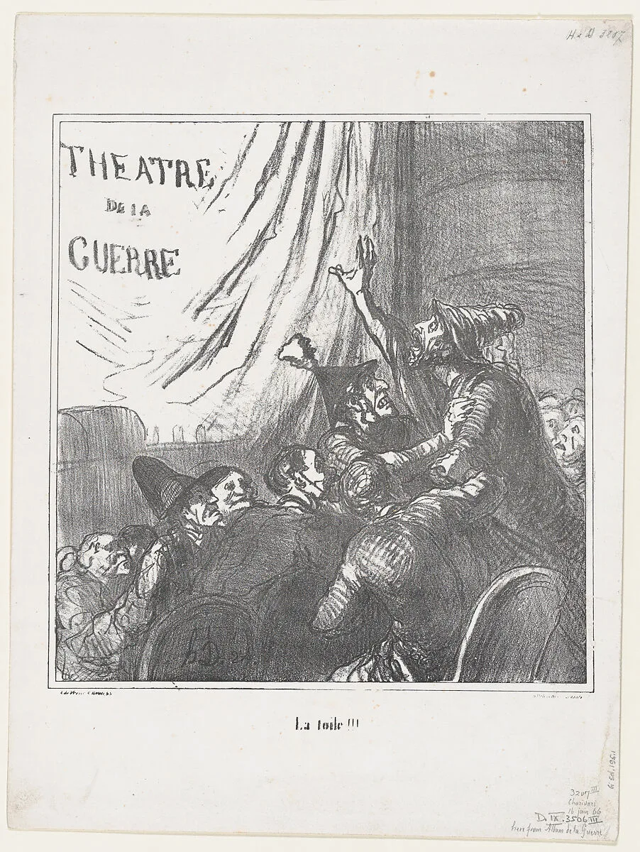 Curtain!!!, from 'News of the day,' published in 'The war album' — Arnaud de Vresse|Honoré Daumier|Destouches