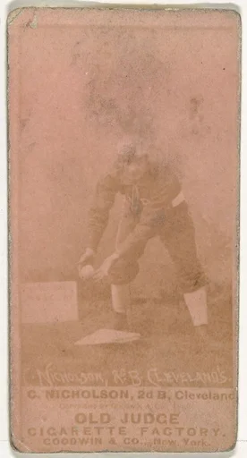 T.C. Nicholson, 2nd Base, Cleveland, from the Old Judge series (N172) for Old Judge Cigarettes