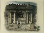 The Metropolitan Museum of Art, Fifth Avenue entrance, elevation — Hugh Ferriss