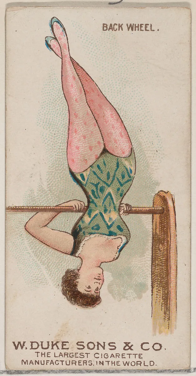 Back Wheel, from the Gymnastic Exercises series (N77) for Duke brand cigarettes — W. Duke, Sons & Co.