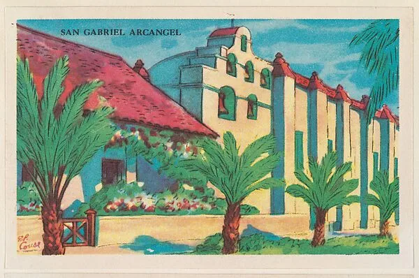 San Gabriel Argangel, bakery card from the Missions series (D39-6), issued by the Gordon Bread Company — Gordon Bread Company