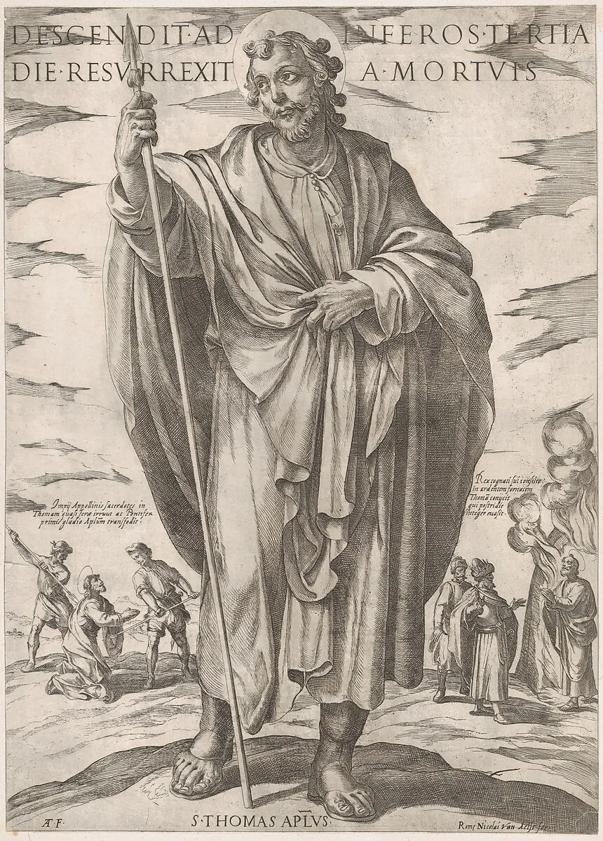 St. Thomas, from 'Christ, Mary and the Apostles' — Antonio Tempesta|Nicolaus van Aelst