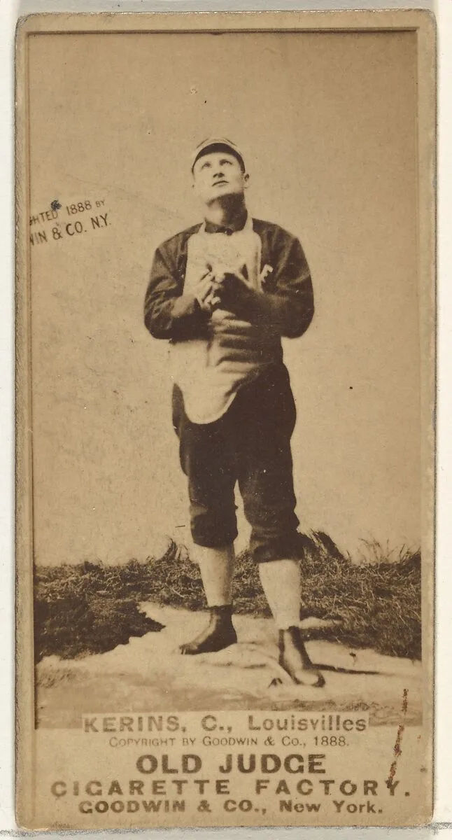 John Nelson Kerins, Catcher, Louisville Colonels, from the Old Judge series (N172) for Old Judge Cigarettes — Goodwin & Company