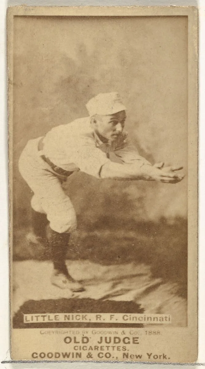 Hugh N. "Little Nick" Nicol, Right Field, Cincinnati, from the Old Judge series (N172) for Old Judge Cigarettes — Goodwin & Company