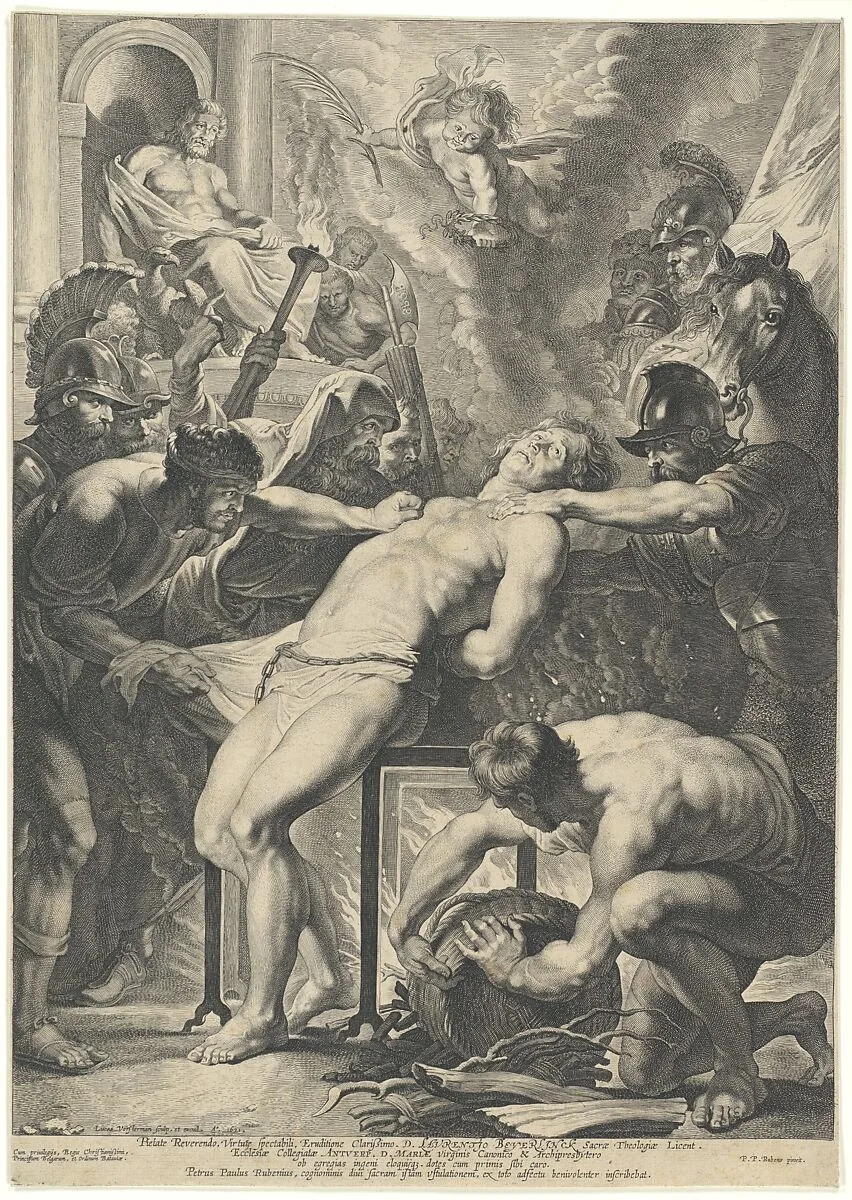 Martyrdom of Saint Lawrence — Lucas Vorsterman I|Peter Paul Rubens|Lawrence Beyerlinck
