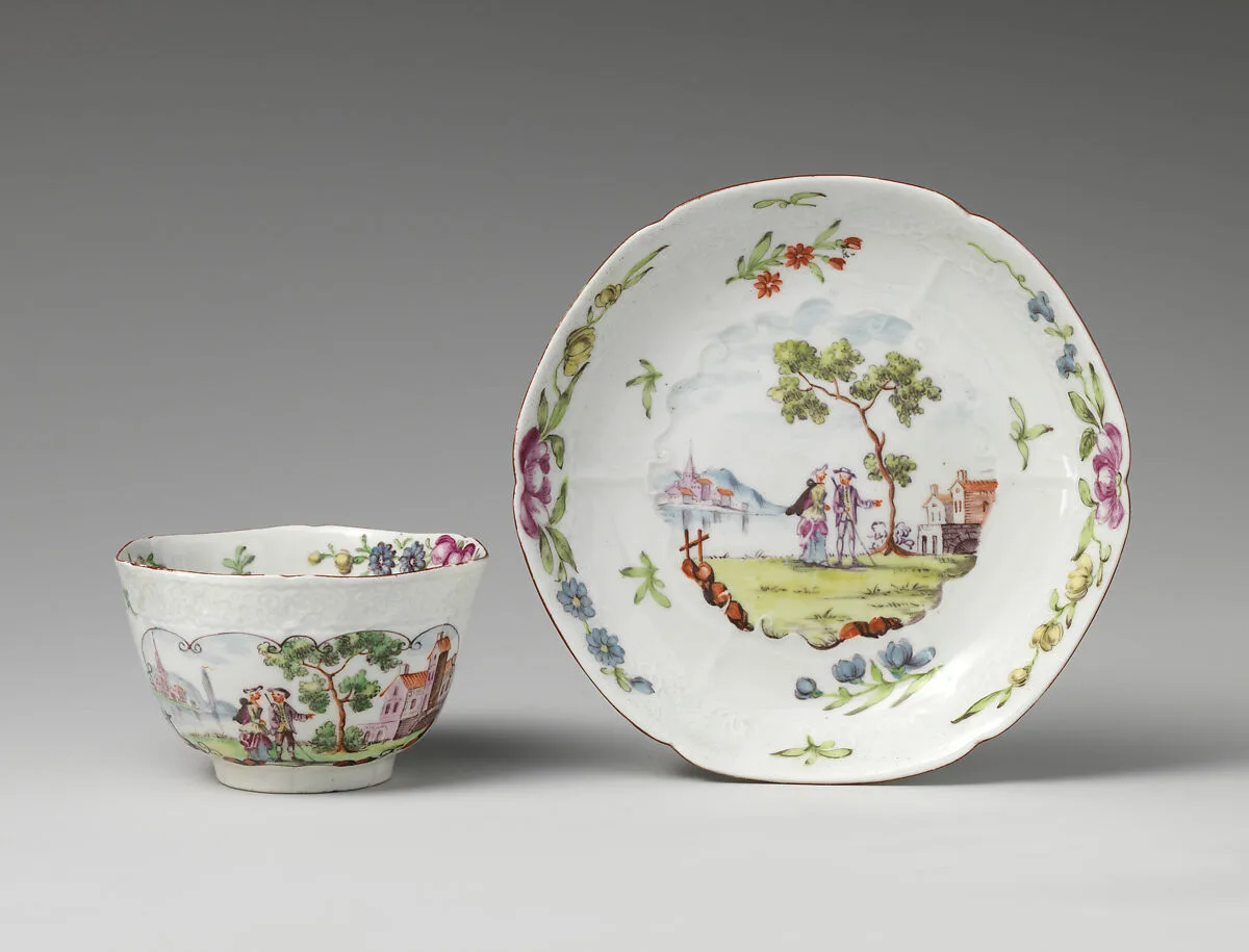 Teabowl and saucer — Unknown