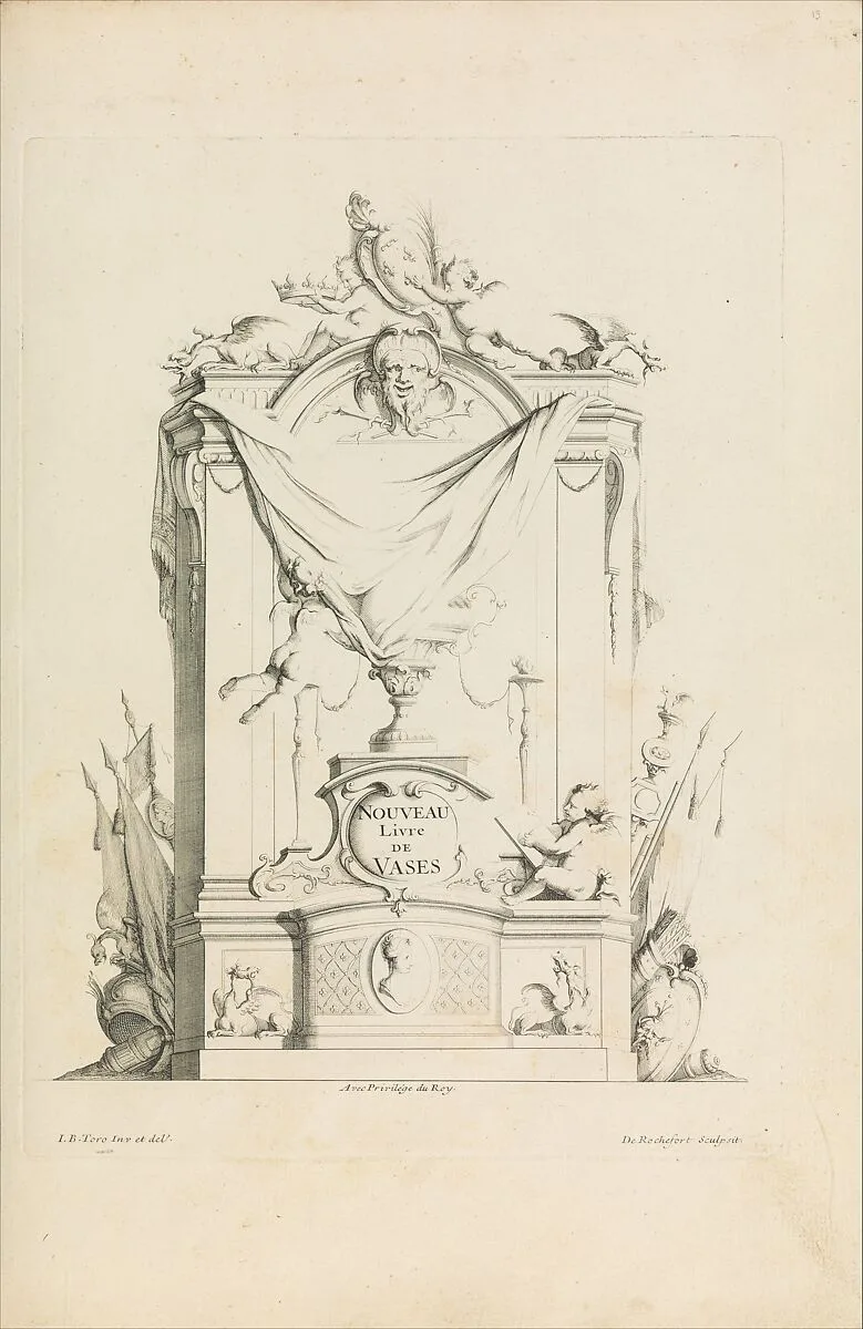 Nouveau Livre de Vases. Title Page — Jean Bernard Toro|de Rochefort|Charles Nicolas Cochin I