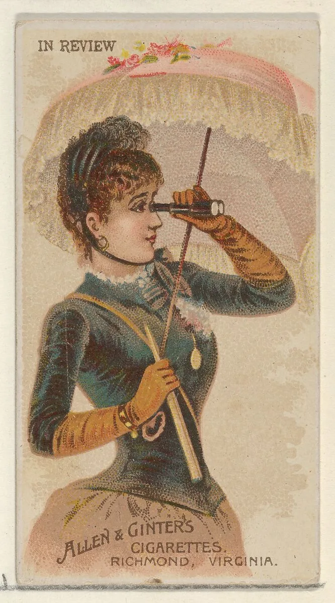 In Review, from the Parasol Drills series (N18) for Allen & Ginter Cigarettes Brands — Allen & Ginter|Schumacher & Ettlinger