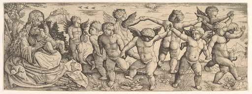 Virgin and Child with Angels Dancing in a Landscape