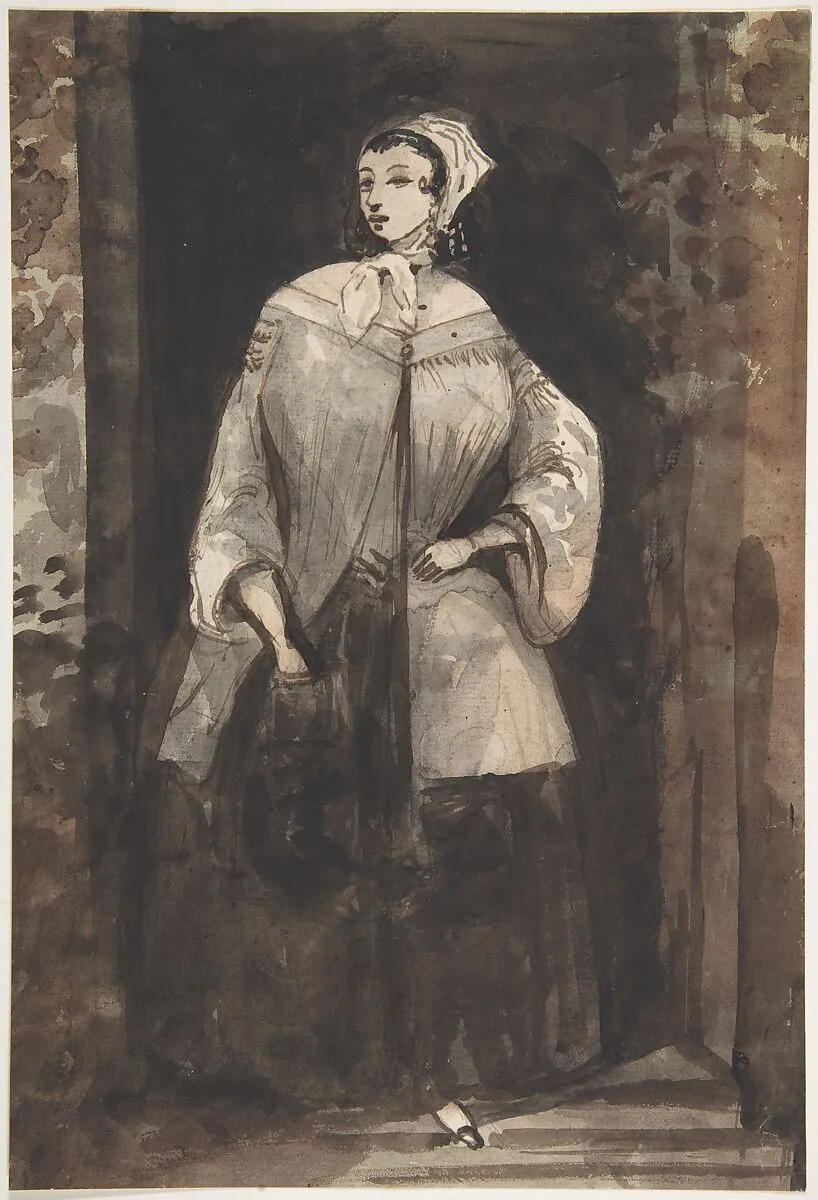 Woman Standing in a Doorway — Constantin Guys