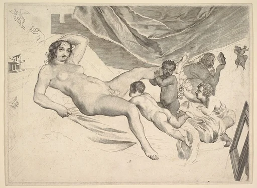 Allegorical Subject: Nude Woman, Three Children and a Mousetrap (La Sourcière)