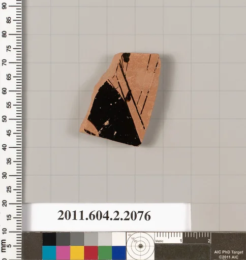 Terracotta fragment of a pot; glazed on the inside