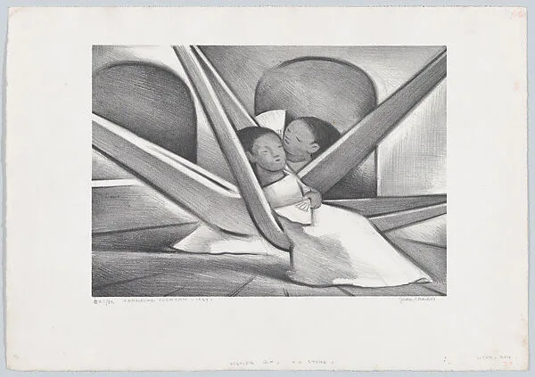 Hammocks: two children resting — Jean Charlot|Kistler (Lynton R. and/or Will A.)