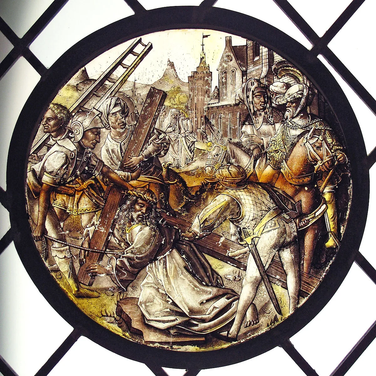 Roundel with Christ Bearing the Cross — Unknown