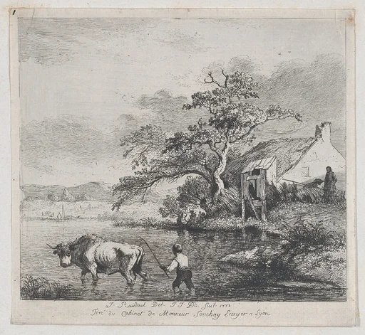 Herdsman and Bull, after Ruisdael