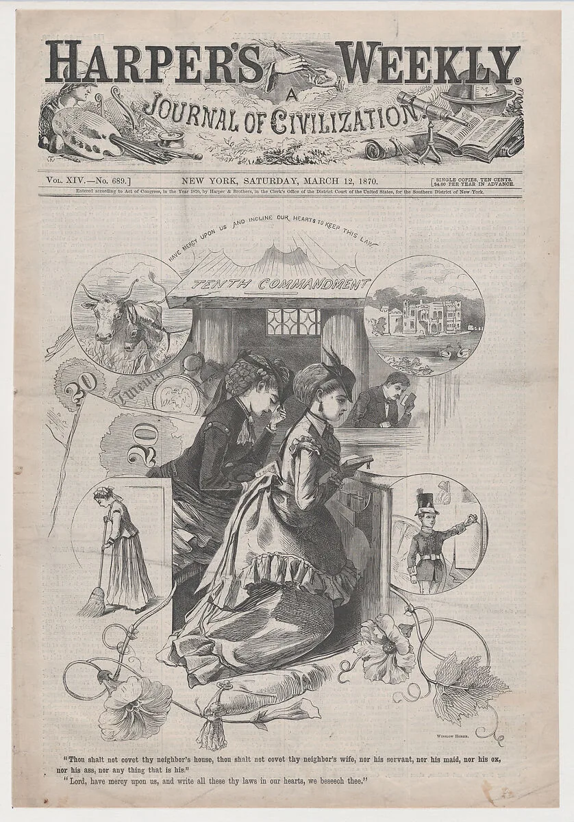 "Tenth Commandment" (from "Harper's Weekly," Vol. XIV) — Winslow Homer|Harper's Weekly|Harper & Brothers