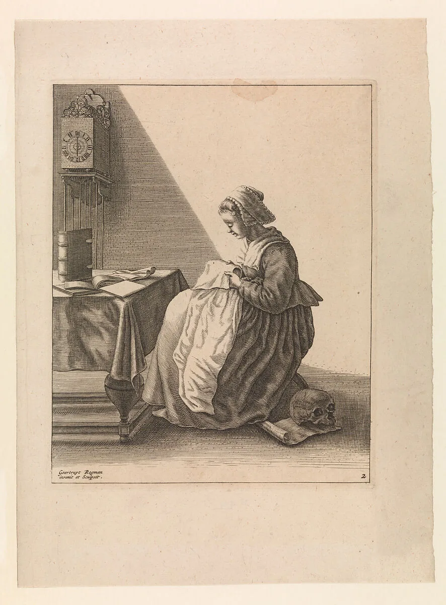 A Young Woman Ruffling, Plate 2 from "Five Feminine Occupations" — Geertruydt Roghman