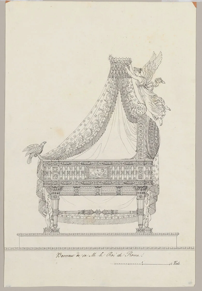 Side View of The Cradle of His Majesty the King of Rome — Adrien Louis Marie Cavelier|Pierre Paul Prud'hon|Charles Percier|Jean Antoine Pierron