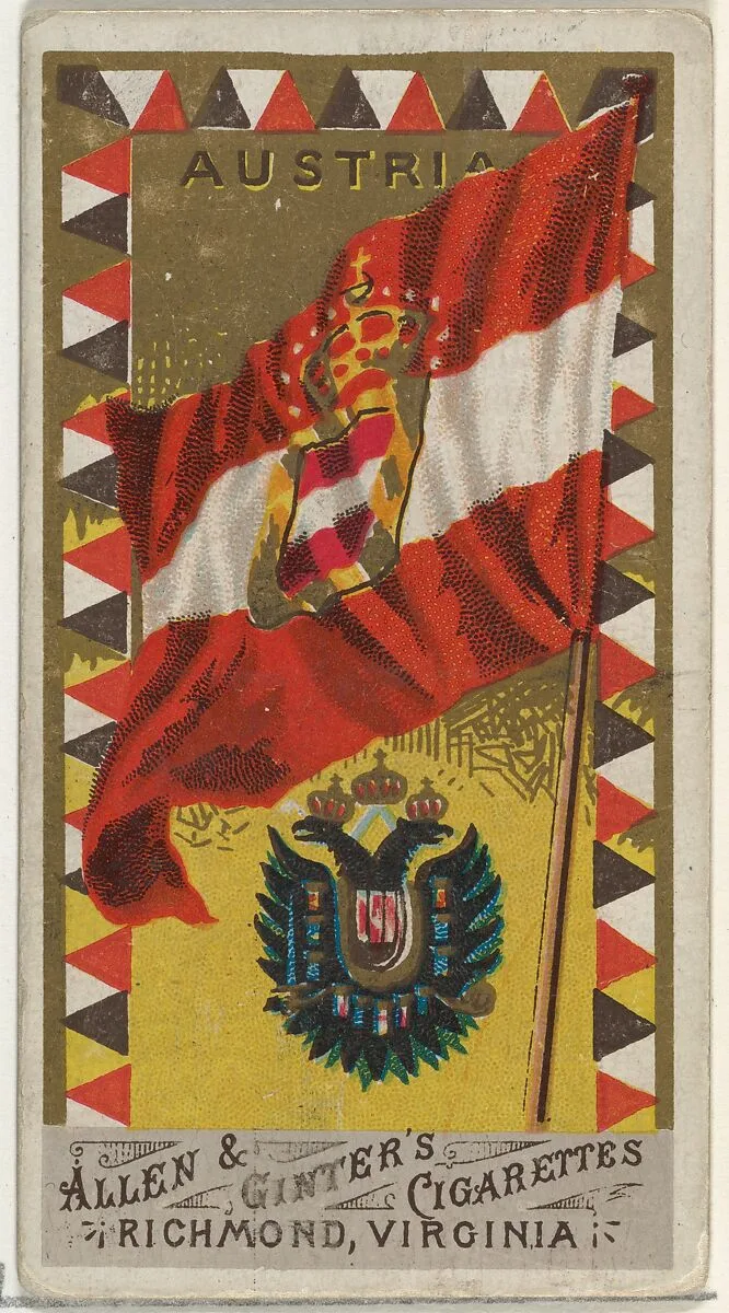Austria, from Flags of All Nations, Series 1 (N9) for Allen & Ginter Cigarettes Brands — Allen & Ginter