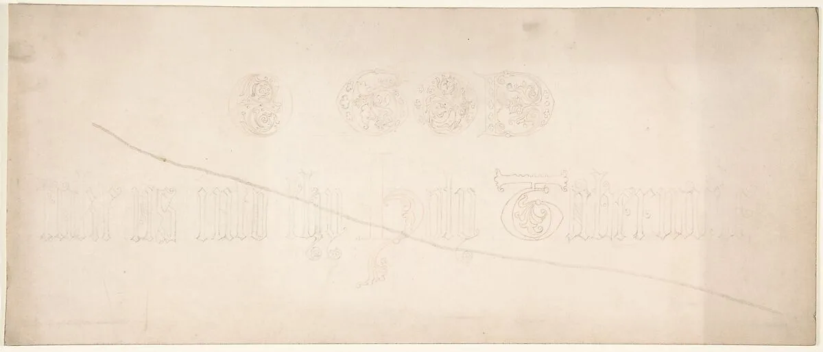 Inscription in Gothic Letters — Freeman Gage Delamotte
