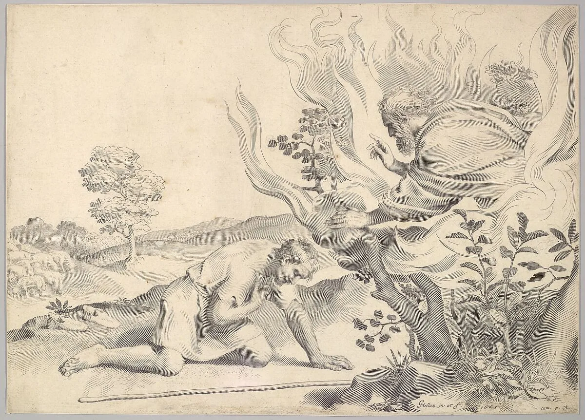 Moses Before the Burning Bush — Claude Mellan