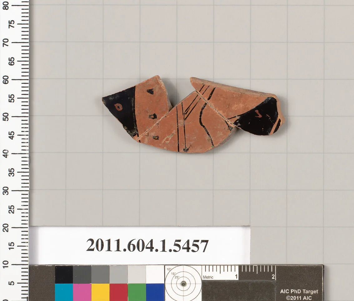 Terracotta fragment of a kylix (drinking cup) — Unknown