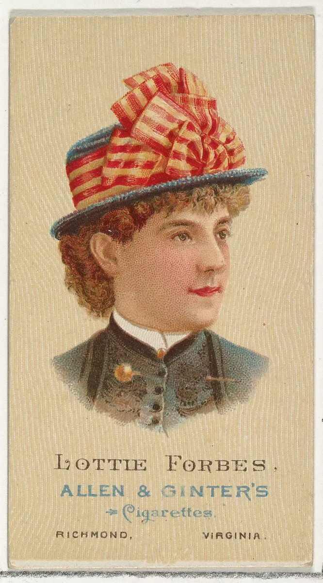 Lottie Forbes, from World's Beauties, Series 2 (N27) for Allen & Ginter Cigarettes — Allen & Ginter|Lindner, Eddy & Claus