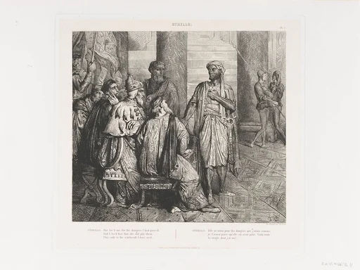 "She lov'd me for the dangers I had pass'd": plate 3 from Othello (Act 1, Scene 3)