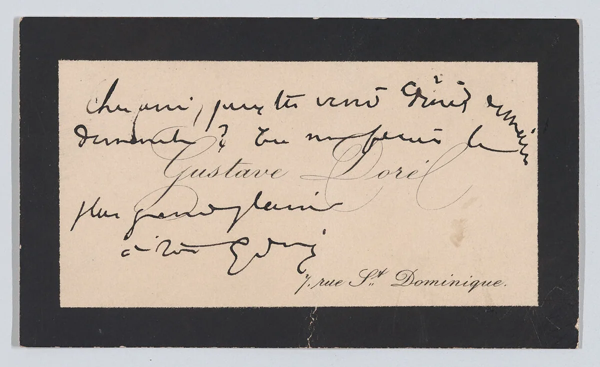 Gustave Doré, calling card — Anonymous