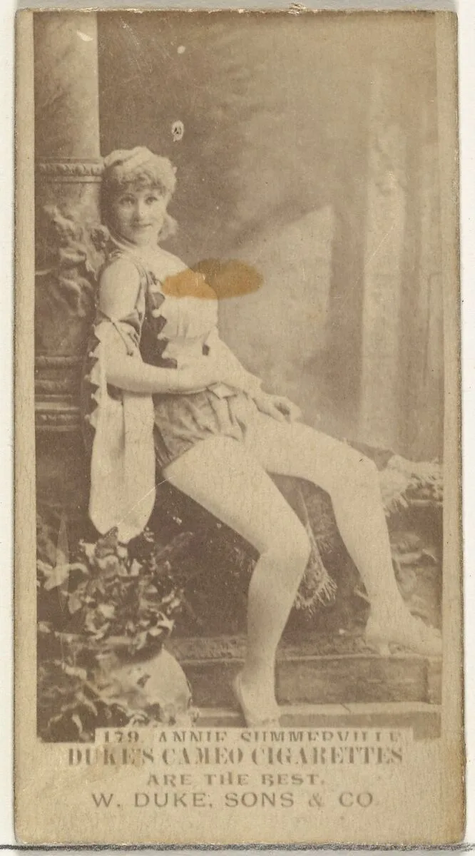 Card Number 179, Annie Summerville, from the Actors and Actresses series (N145-5) issued by Duke Sons & Co. to promote Cameo Cigarettes — W. Duke, Sons & Co.