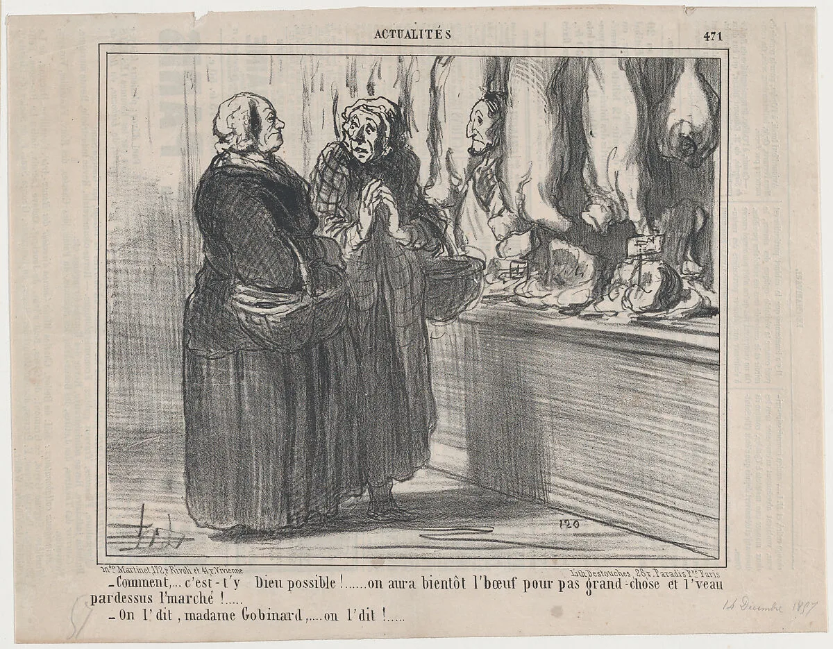 Comment,...c'est-t'y Dieu possible!..., from Actualités, published in Le Charivari, December 14, 1857 — Aaron Martinet|Honoré Daumier|Destouches