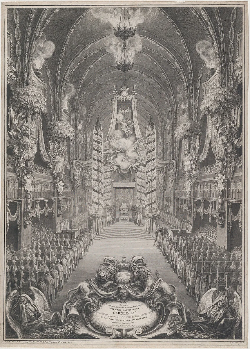 Catafalque of Charles XI, King of Sweden, Riddarholm Church, Stockholm — Nicodemus Tessin, the Younger|Sébastien Leclerc I