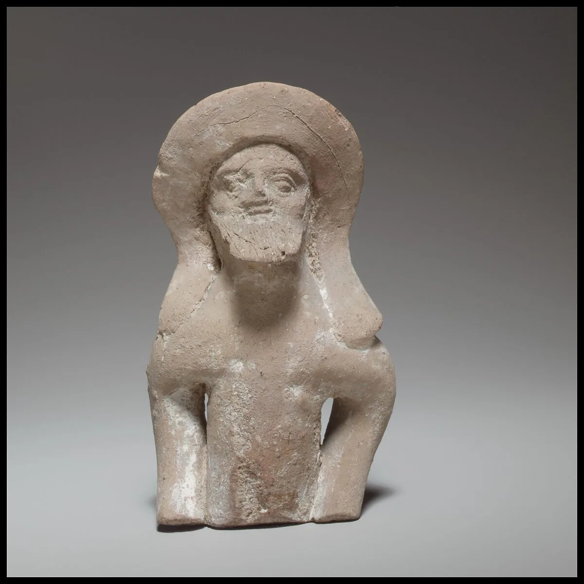Terracotta statuette fragment of a male votary — Unknown