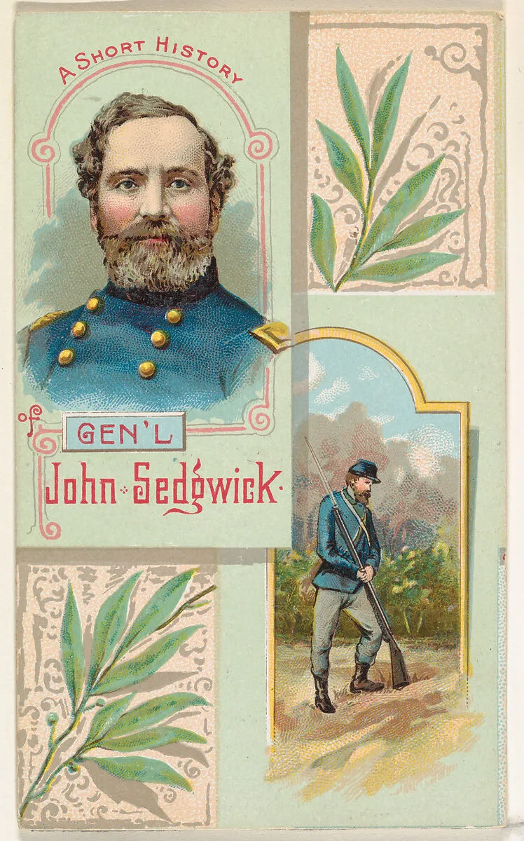 A Short History: General John Sedgwick, from the Histories of Generals series (N114) issued by W. Duke, Sons & Co. to promote Honest Long Cut Smoking and Chewing Tobacco — Knapp & Company|W. Duke, Sons & Co.
