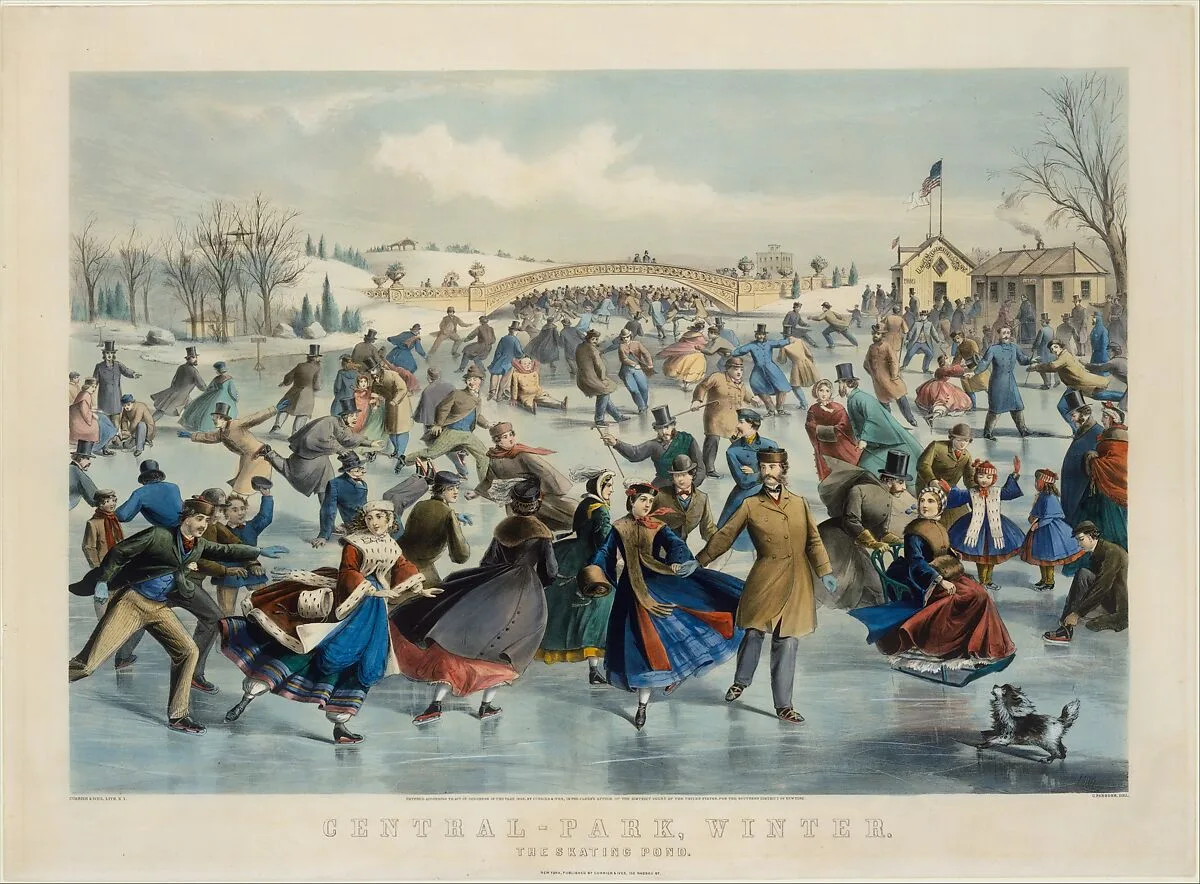 Central Park, Winter – The Skating Pond — Charles Parsons|Currier & Ives|Lyman Wetmore Atwater