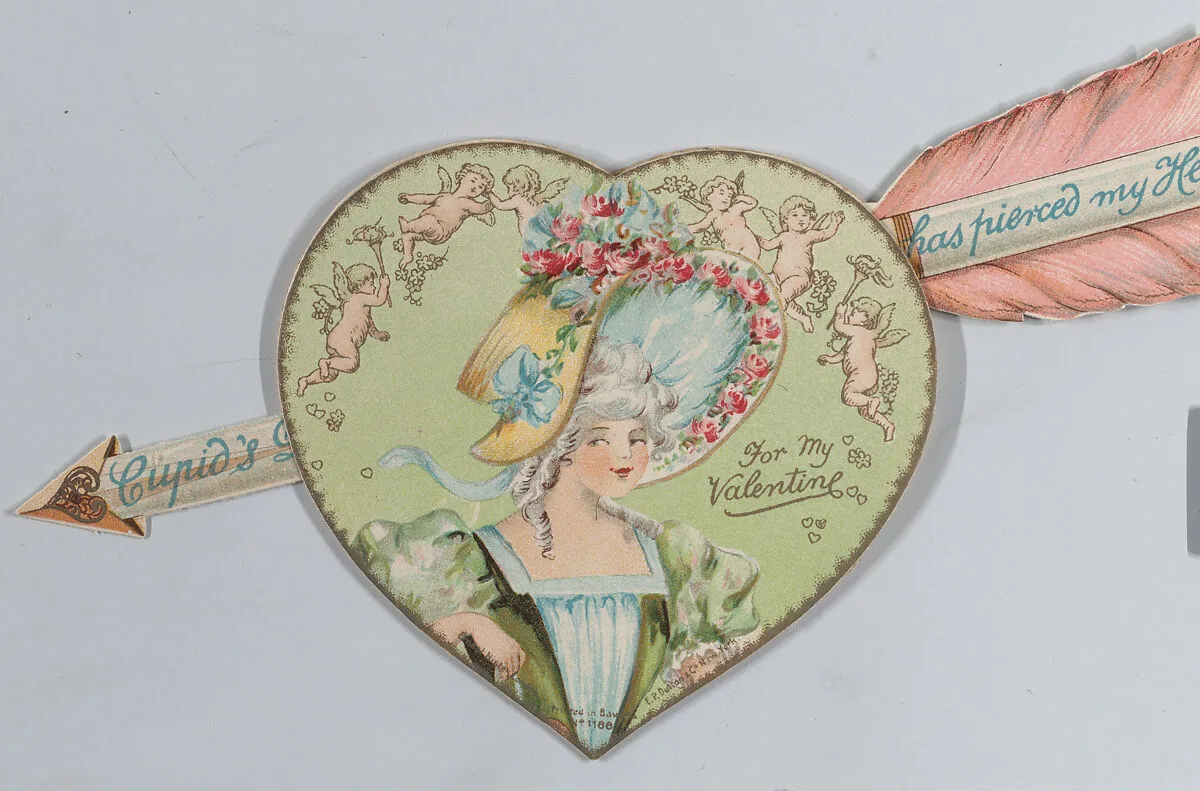 Valentine - Mechanical - Heart with arrow opens, image of a woman — Anonymous, British or American, 19th century|Ernest Nister