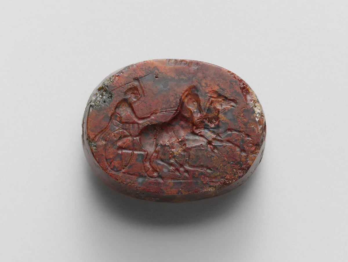 Red jasper scaraboid — Unknown