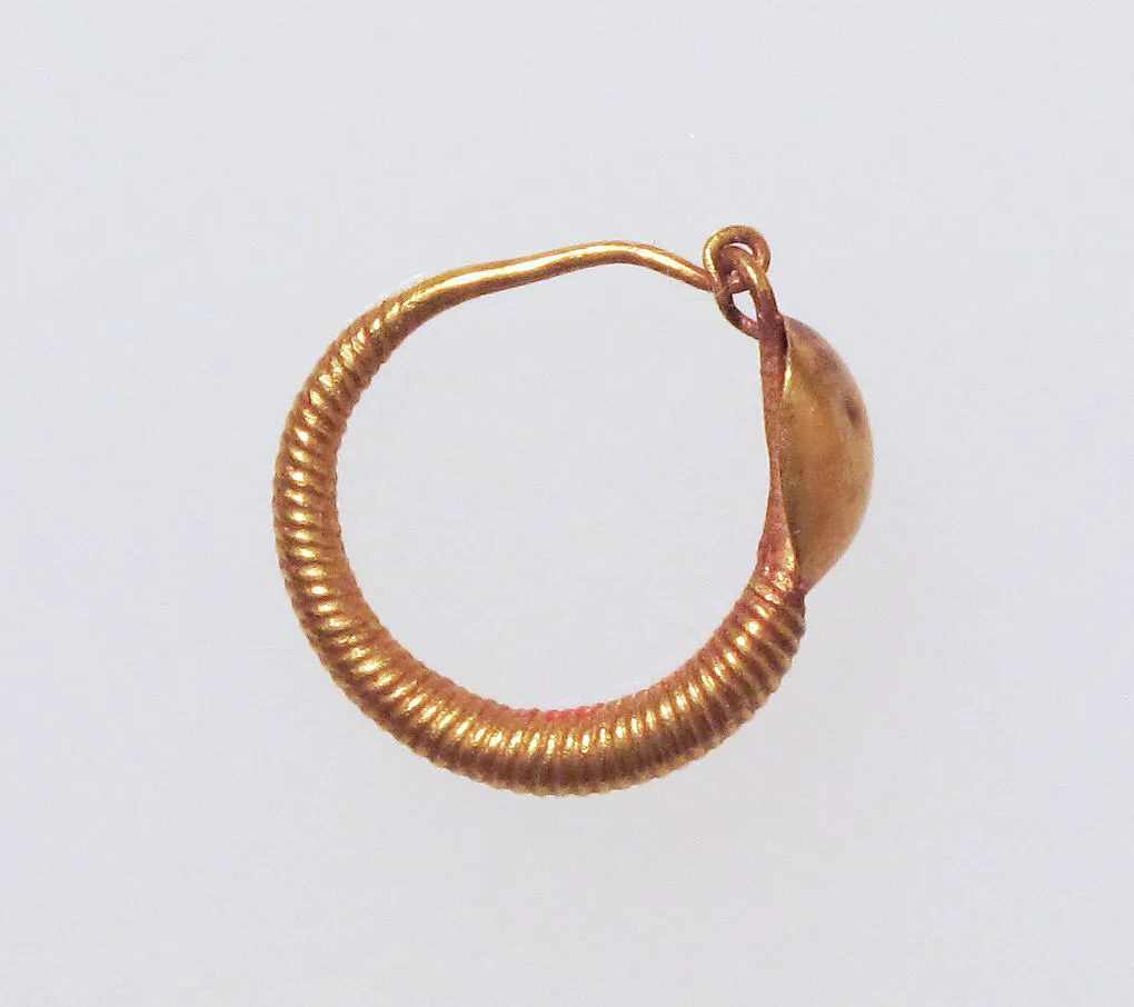 Earring with plain loop and disc — Unknown