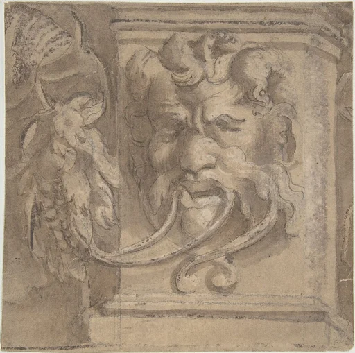 Ornamental Design with Antique-style Mask