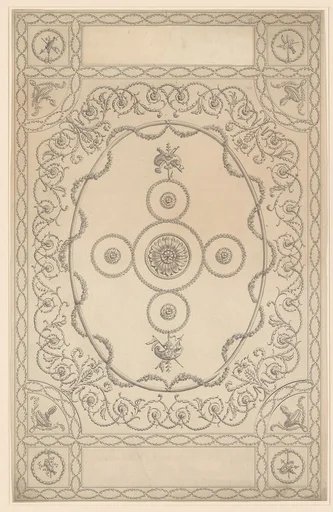Design for a Ceiling, an Oblong with an Oval Center