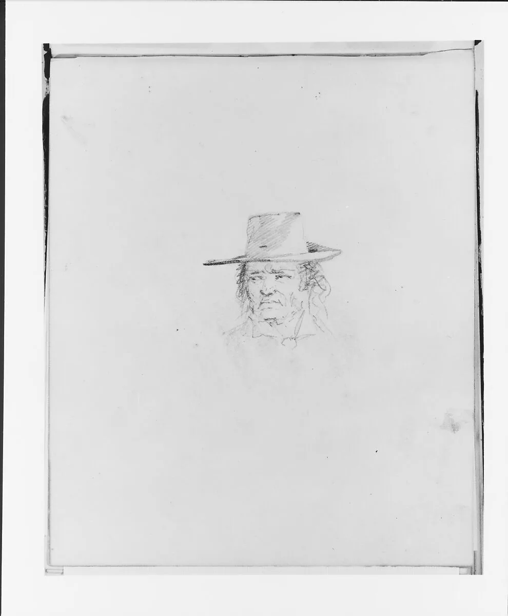Man Wearing a Hat (from Sketchbook) — Francis William Edmonds