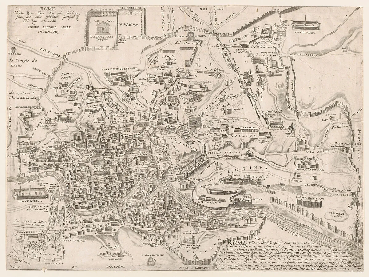 Speculum Romanae Magnificentiae: Plan of Ancient Rome — Pirro Ligorio