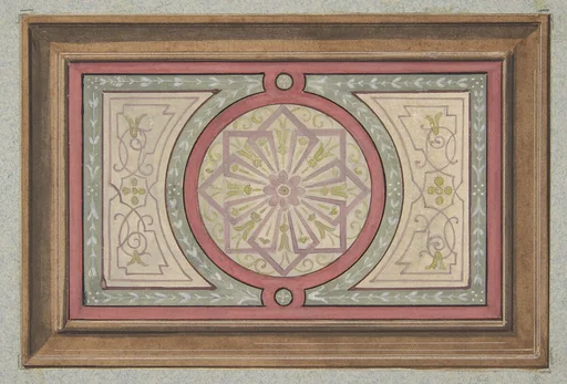 Design for a framed panel with painted decoration