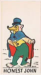Honest John, bakery insert card from the Pinocchio Circus Performers series (D64) — Walt Disney Productions