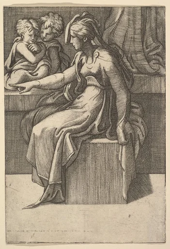 Seated Woman with two Children