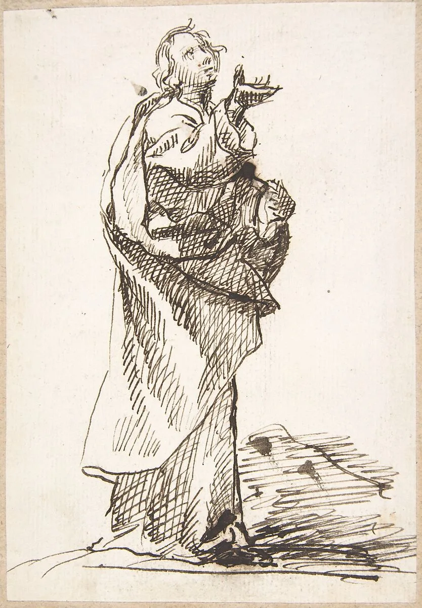 Standing Saint (apostle?) — Pedro Duque Cornejo|Anonymous, Spanish, School of Seville, 17th century